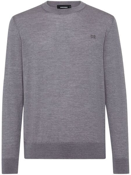  Dsquared2 Pull à Logo Brodé - Gris 