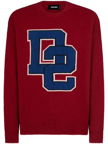  Dsquared2 Pull à Logo En Jacquard - Rouge 