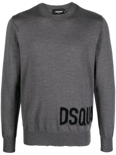  Dsquared2 Pull à Logo Intarsia - Gris 