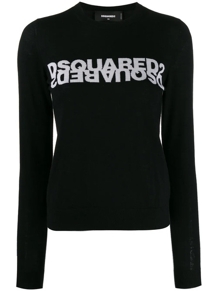  Dsquared2 Pull à Logo Intarsia - Noir 