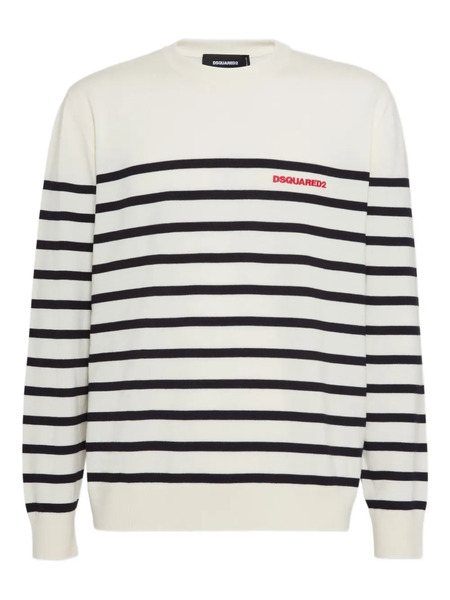 Dsquared2 Pull à Rayures - Blanc 