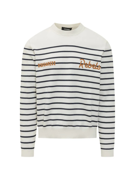  Dsquared2 Pull à Rayures - Blanc 