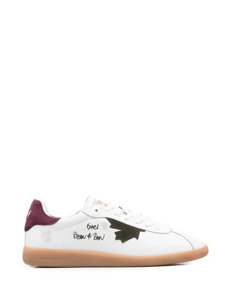  Dsquared2 Dsquared2 Rebel Maple-leaf Leather Sneakers - Blanc 