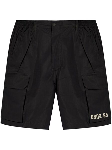  Dsquared2 Short Cargo à Logo Imprimé - Noir 