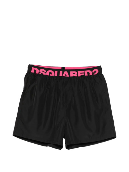  Dsquared2 Short De Bain à Taille Logo - Noir 