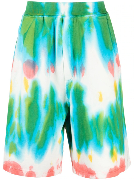  Dsquared2 Short De Sport En Coton à Imprimé Tie-dye - Vert 