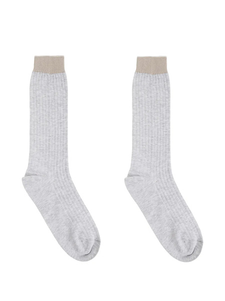  Eleventy Chaussettes En Maille Nervurée - Gris 