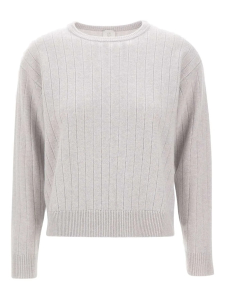  Eleventy Pull à Design Côtelé - Gris 