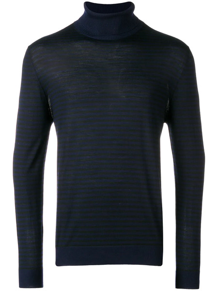  Eleventy Striped Turtleneck Pullover - Noir 
