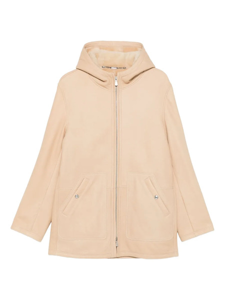  Eleventy Veste En Cuir à Capuche - Tons Neutres 
