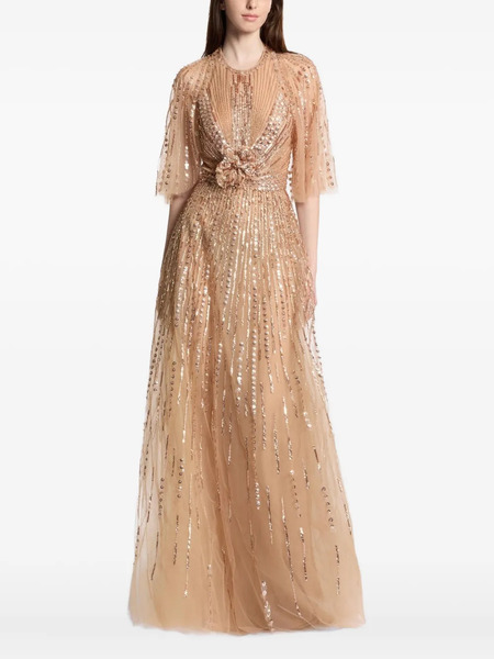  Elie Saab Cape à Ornements - Tons Neutres 