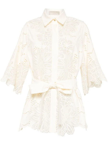  Elie Saab Chemise En Coton à Broderies - Tons Neutres 
