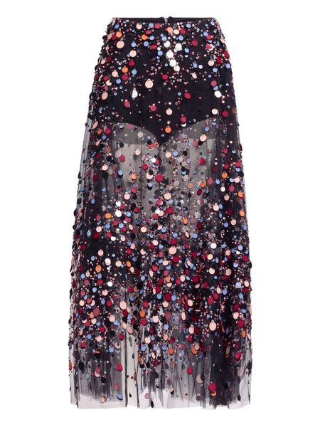  Elie Saab Jupe à Ornements De Perles - Noir 