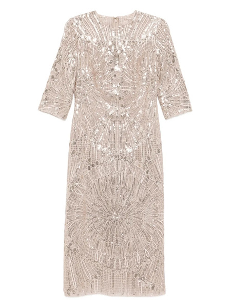  Elie Saab Robe Mi-longue à Broderies - Gris 