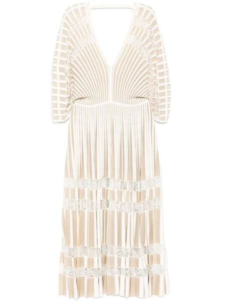  Elie Saab Robe Mi-longue En Maille - Tons Neutres 