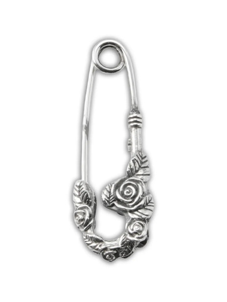  Emanuele Bicocchi Petites Boucles D'oreilles à Détail De Rose Et D’épingle à Nourrice - Argent 