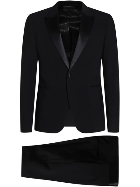  Emporio Armani Costume à Bordure En Satin - Noir 