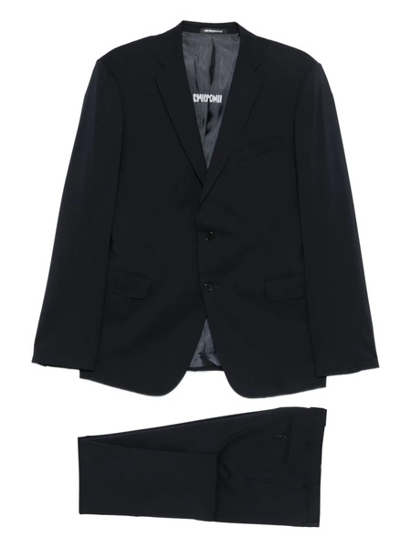  Emporio Armani Costume à Revers Crantés - Noir 