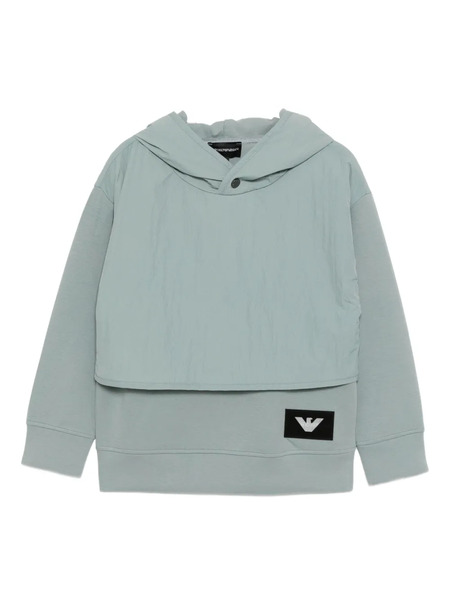  Emporio Armani Kids Hoodie à Patch Logo - Vert 