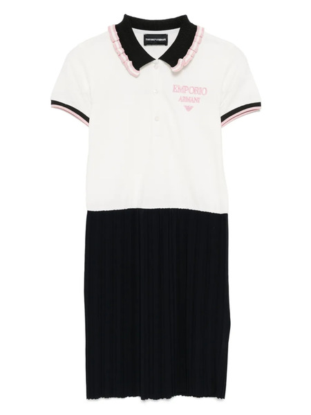  Emporio Armani Kids Robe à Logo Brodé - Blanc 