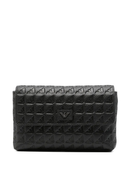  Emporio Armani Sacoche à Design Embossé - Noir 
