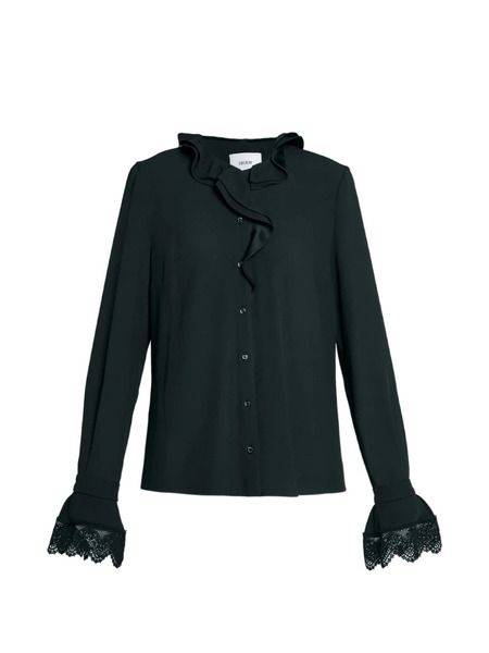  Erdem Chemise à Col Volanté - Noir 