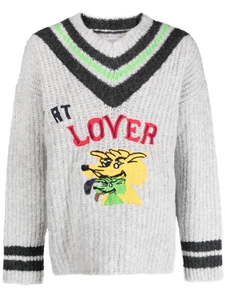  Erl Pull à Col V - Gris 