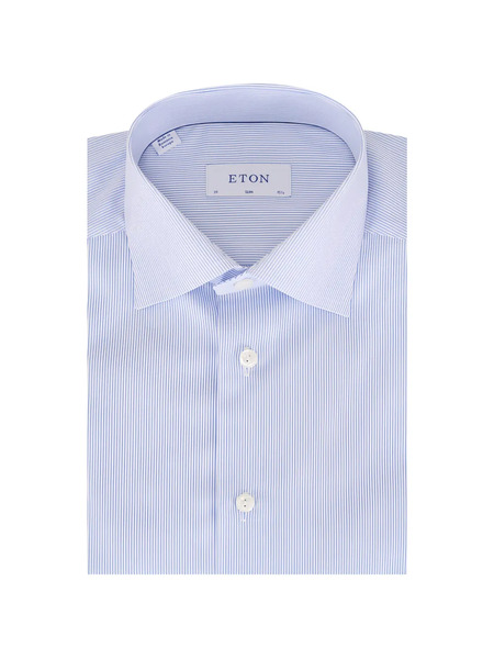  Eton Chemise à Rayures - Bleu 