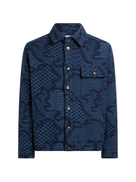  Etro Patterned Wool-blend Overshirt Jacket - Bleu 
