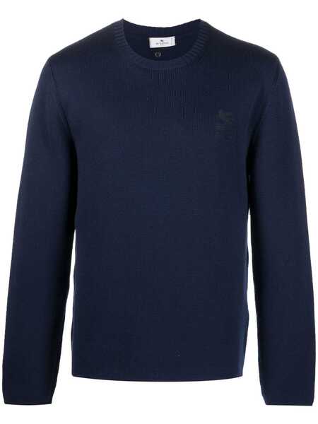  Etro Pull à Col Rond - Bleu 