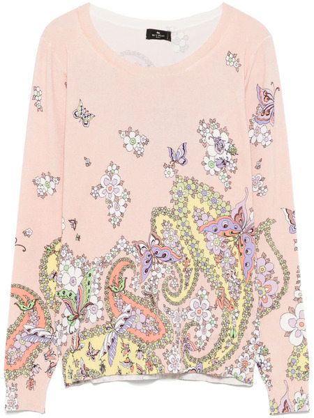  Etro Pull à Fleurs - Rose 