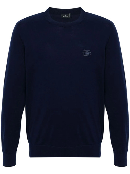 Etro Pull à Motif Pegaso - Bleu 