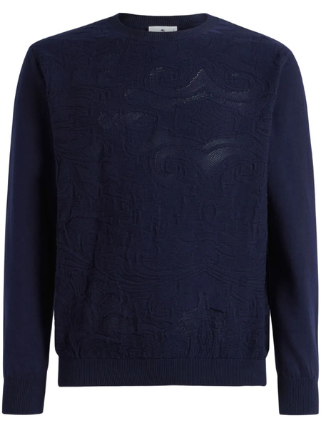  Etro Pull à Texture Coton - Bleu 