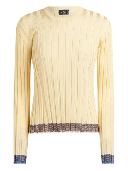  Etro Pull En Maille Côtelé - Jaune 