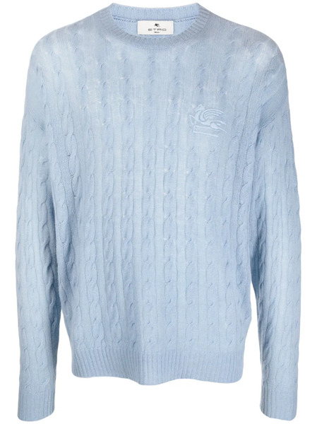  Etro Pull En Maille Torsadée - Bleu 