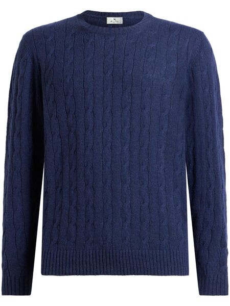  Etro Pull En Maille Torsadée - Bleu 