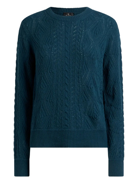  Etro Pull En Maille Torsadée - Bleu 
