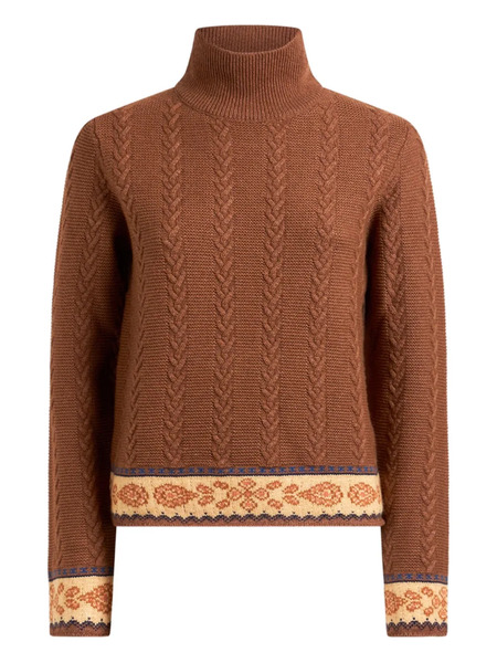  Etro Pull En Maille Torsadée - Marron 