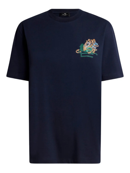  Etro T-shirt à Logo Brodé - Bleu 