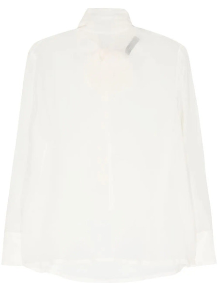  Fabiana Filippi Blouse Nouée à Effet De Transparence - Blanc 