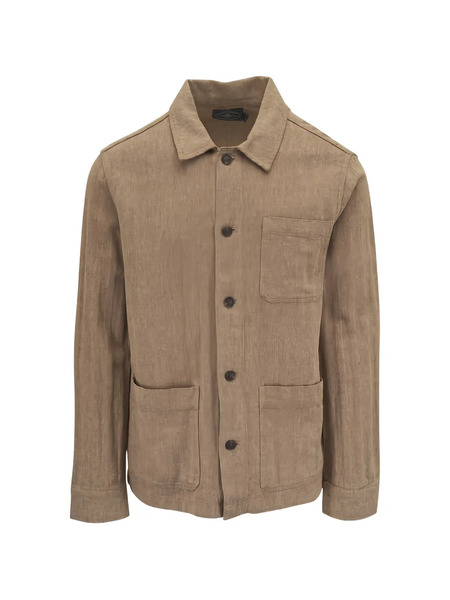  Faherty Veste Boutonnée à Poches Plaquées - Marron 