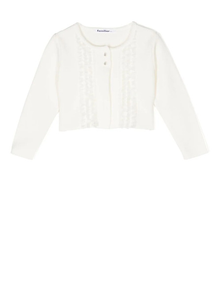  Familiar Cardigan à Volants - Blanc 