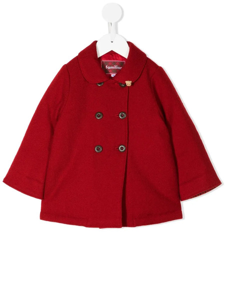  Familiar Double-breasted Wool Coat - Rouge 