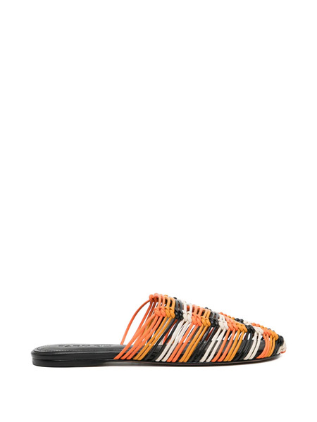  Farm Rio Sandales En Cuir - Orange 