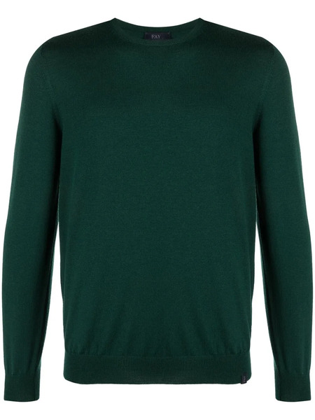  Fay Pull En Maille Fine à Bords Nervurés - Vert 