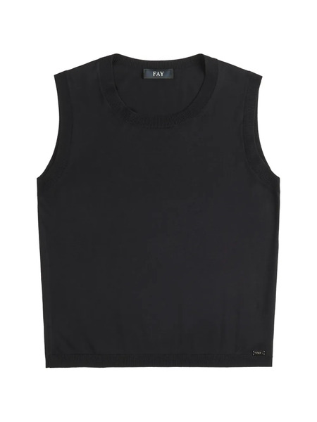  Fay Ribbed-trim Knit Top - Bleu 