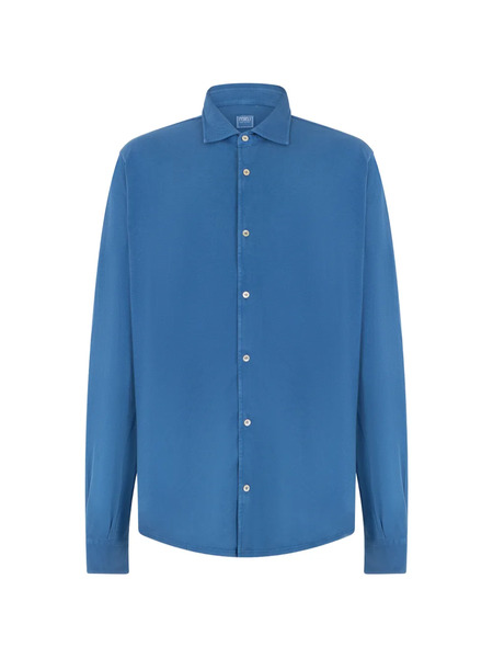  Fedeli Long-sleeve Button-down Shirt - Bleu 
