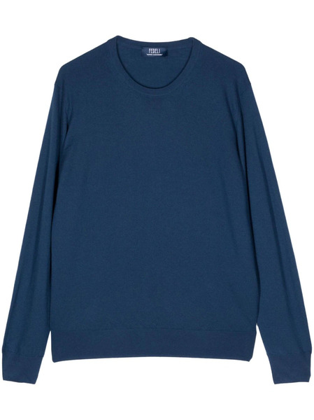  Fedeli Pull à Encolure Ronde - Bleu 
