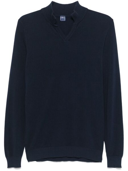  Fedeli Pull En Coton - Bleu 