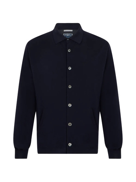  Fedeli Virgin Wool Button-up Sweater - Bleu 